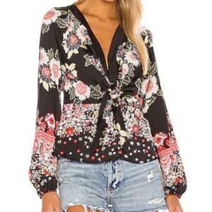 NWT Free People Run Free V Neck Tie Front Tunic XL | Boho